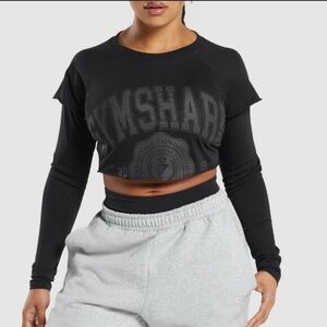 Gymshark Black Long Sleeve Crop Top